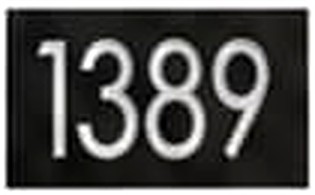 IBLP 3D house numbers on a plate — raised dimensional 1389 on a black backplate