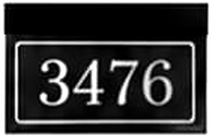 MDR-200 lighted address sign — illuminated border and numbers on a black backplate