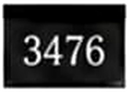 MDR light up address sign — 10 inch frame with illuminated house numbers, shown lit at night